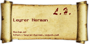 Leyrer Herman névjegykártya